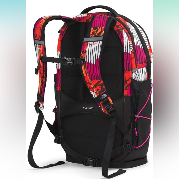 The North Face Women’s Borealis Commuter Laptop Backpack Fiery Red Abstract NWT - Picture 3 of 16